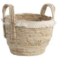 Leen Bakker - Mand Pablo S - Naturel - Stro - 27xØ24 Cm - Zeegras - Bruin