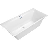 Villeroy & Boch Squaro Edge 12 kunststof bad quaryl rechthoekig 160x75x45cm incl. poten en afvoer /overloopcombinatie wit UBQ160SQE2DV-01