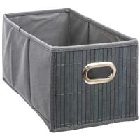 5Five Opbergmand/kastmand - grijs - linnen/bamboe - 15 x 14 x 31 cm - 6.5 liter - Vakkenkast