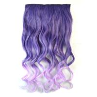 Eendelige naadloze Hair Extension stuk kleur verloop grote golf lang Curling Clip Type haarstukje