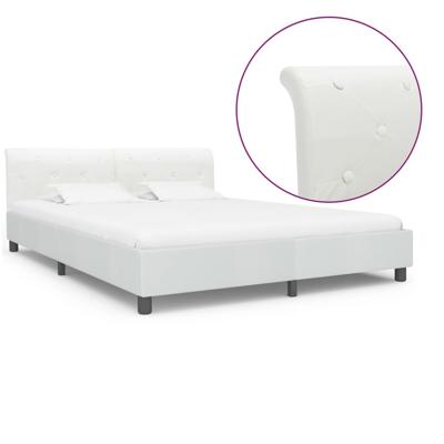 Bedframe kunstleer wit 180x200 cm