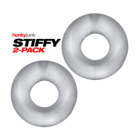 Hunkyjunk Stiffy - 2-pack No-Roll Cockrings - Clear Ice