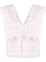 GANNI haut à broderie anglaise - Rose