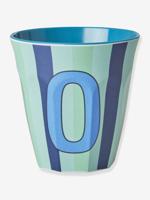 Gestreepte melamine mok LETTER O rice, medium 250 ml meerkleurig