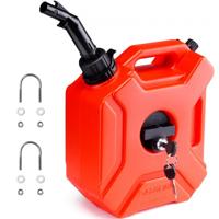 VEVOR-benzinekan, brandstoftank van 1,3 gallon/5 liter met uitloop en afsluitbare beugel, benzineopslagcontainer, automatische uitschakelfunctie en instelbaar debiet, compatibel met de meeste