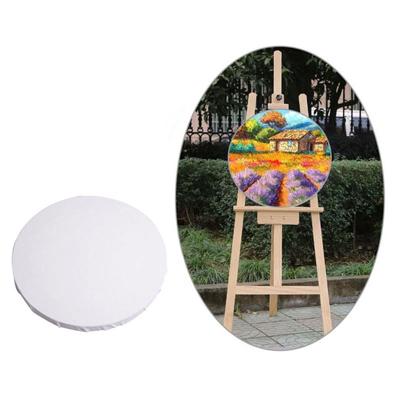 Witte paneel ronde canvas Board houten frame schilderij