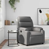 Fauteuil verstelbaar kunstleer grijs