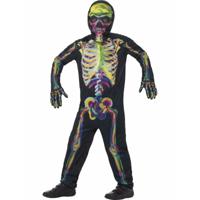 Halloween glow in the dark skelet verkleedkleding kostuum - jumpsuit - voor kinderen