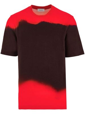 Ferragamo t-shirt en coton à design colour block - Rouge