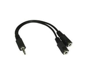 goobay Stereo-adapterkabel 3,5-mm > 2x 3,5 mm kabel 0,2 meter, Stereo