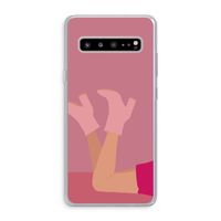 Pink boots: Samsung Galaxy S10 5G Transparant Hoesje