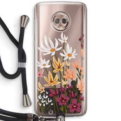 Painted wildflowers: Motorola Moto G6 Transparant Hoesje met koord