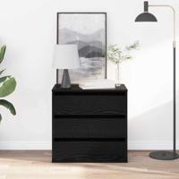 Ladekast met lade Zwart eiken 60 x 41 x 58 cm Bewerkt hout