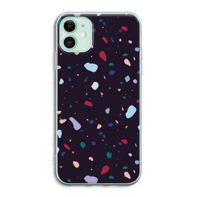 Dark Rounded Terrazzo: iPhone 11 Transparant Hoesje