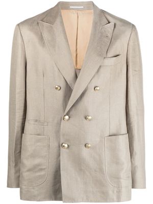 Brunello Cucinelli blazer à boutonnière croisée - Vert