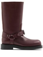 Burberry bottes en cuir à boucles - Rouge