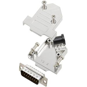 TRU COMPONENTS TCD45NT15MDBPK 7708608 D-sub male connectorset 45 ° Aantal polen: 15 Soldeerkelk 1 stuk(s)