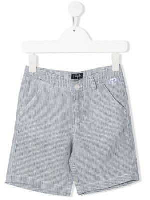 Il Gufo short en lin à fines rayures - Bleu