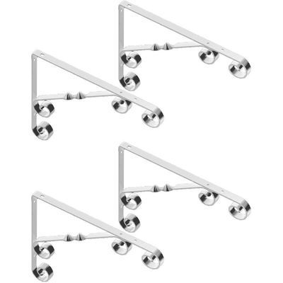 4x Witte stalen plankdragers Jutta 13 x 13 cm tot 30 kg