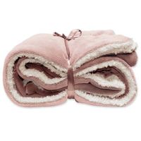 Unique Living Unique Living Lars coral fleece/suede plaid 150x200cm old pink