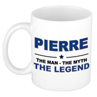 Pierre cadeau mok - man myth legend - naam koffiemok / beker - wit en blauw - 300 ml
