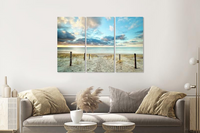 Karo-art Schilderij -  Duik in de Noordzee, 120x80cm, 3 luik, premium print - thumbnail