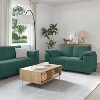 3-delige Loungeset met kussens fluweel donkergroen