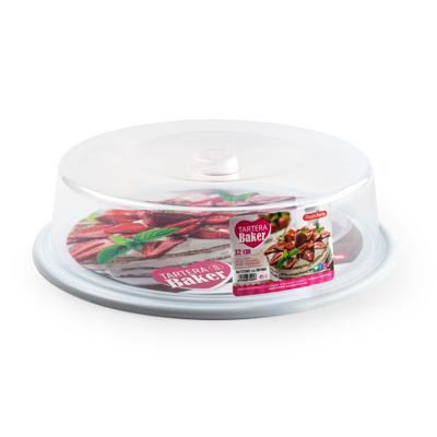 PlasticForte Taart bewaardoos - rond - wit - D32 x H9,5 cm - vlaai bewaarbak