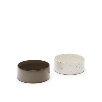 Kave Home Voerbak 'Dumbi' Set van 2 stuks, Keramiek