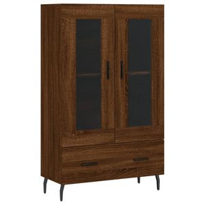 vidaXL Hoge kast 69,5x31x115 cm bewerkt hout bruin eikenkleur