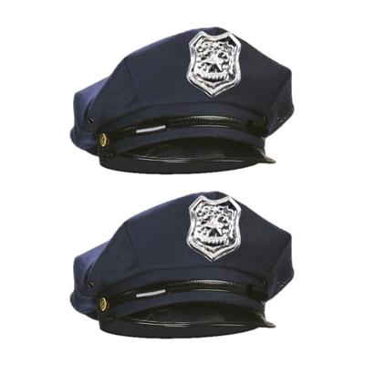Verkleed Politiepet - 2x - politieagent - voor volwassenen - Carnaval/thema feest