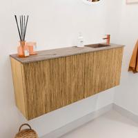 Toiletmeubel Mondiaz Joya Dlux | 100 cm | Meubelkleur Oak | Faye wastafel Arena Wasbak Rechts | 1 kraangat
