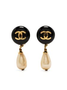 CHANEL Pre-Owned boucles d'oreilles CC à perles artificielles (1994)