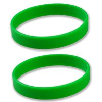 Set van 6x stuks siliconen armband groen - thumbnail