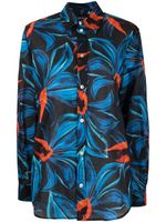 Louisa Ballou chemise à imprimé Night Blooming Flower - Bleu
