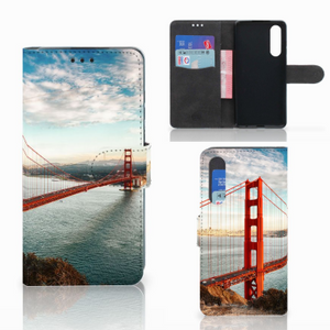 Huawei P30 Flip Cover Golden Gate Bridge