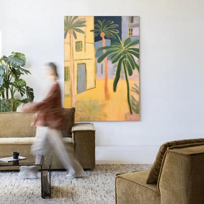 Urban Cotton Wandkleed 'Otrobanda' 110 x 145cm in Frame - black