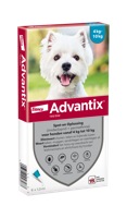 Advantix vlooien- en tekenpipet voor honden 100/500 (4 tot 10 kg) 6 pipetten