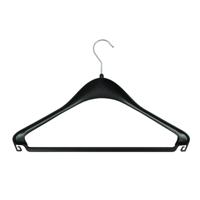 Kledinghanger - 15x - zwart - kunststof - kledinghaak - kleding ophangen - kleerhangers