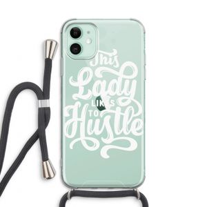 Hustle Lady: iPhone 11 Transparant Hoesje met koord