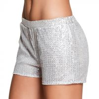 Hotpants Pailletten Zilver