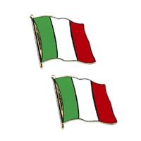 Supporters Pin broche speldje vlag Italie - 2x stuks - 20 mm - metaal - feestartikelen - thumbnail