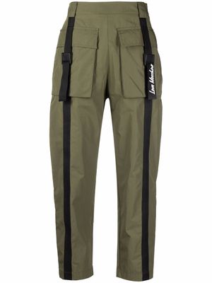 Love Moschino pantalon en coton mélangé à poches à rabat - Vert