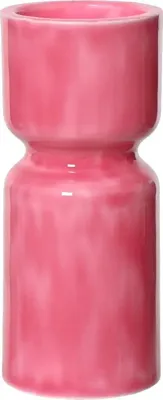 Decoris kandelaar ijzer deco 10.5x25.5cm roze