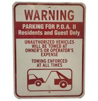 Warning Parking Metalen Straatbord - Origineel - 61 x 46 cm