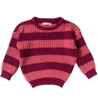 Your wishes winter sweater meisjes - roze - gebreid, strepen