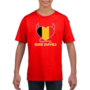 Rood Belgie duivels hart shirt kinderen