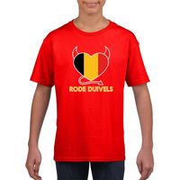 Rood Belgie duivels hart shirt kinderen - thumbnail