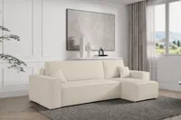 2dekans Hoekbank Karlo Ribstof Creme - Universeel - Slaapbank met opbergruimte [Niet in originele verpakking]