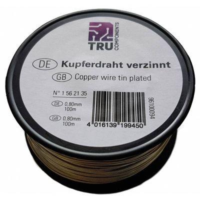 TRU COMPONENTS Koperdraad Buitendiameter (excl. isolatielak): 0.40 mm 90 m